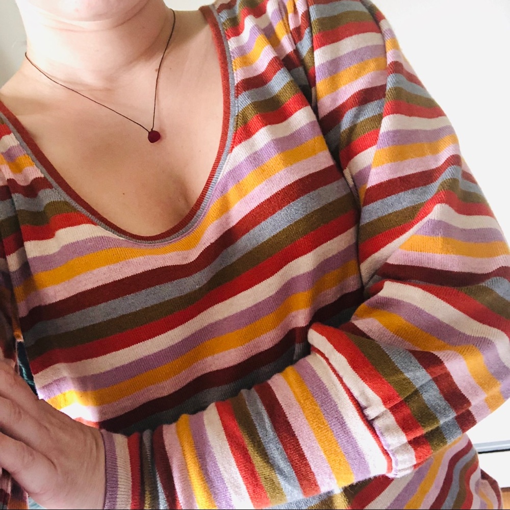 Madewell Puff-Sleeve Striped Sweater